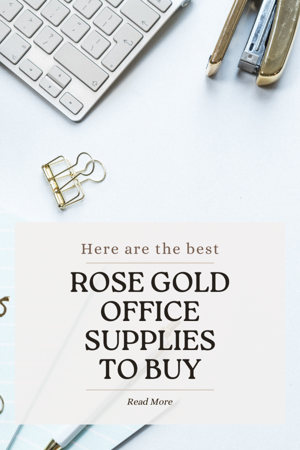 a pin that says in a large font rose gold office supplies