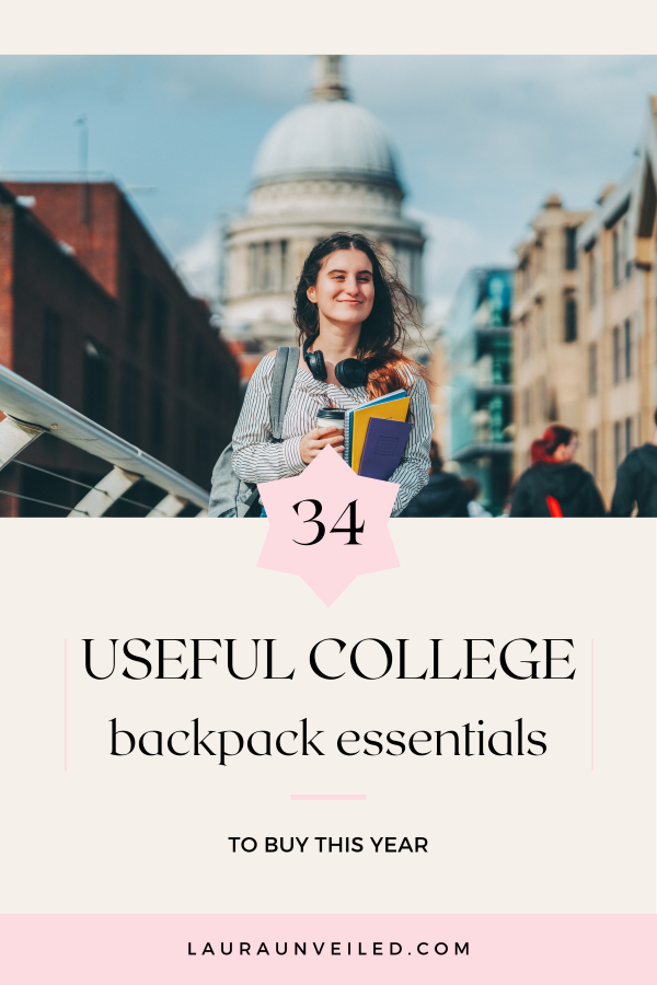 a pin that says in a large font college backpack essentials