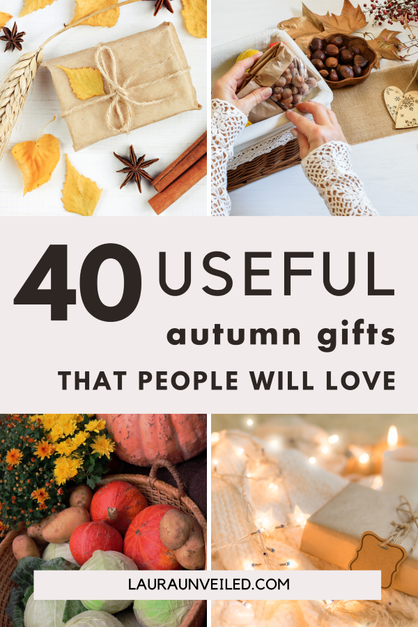 a pin that says in a large font autumn gifts