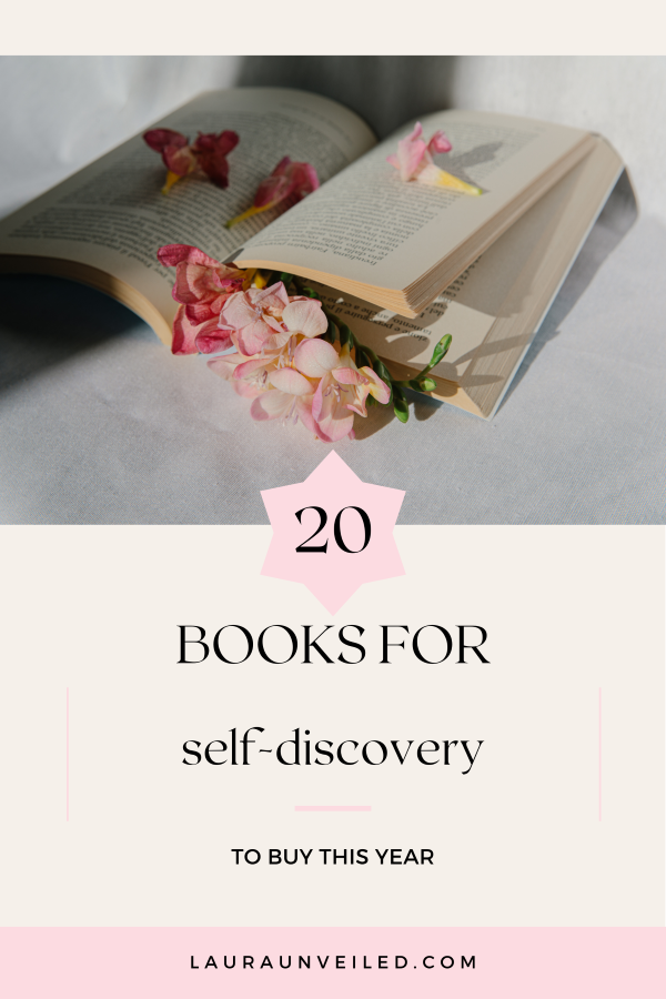 a pin that says in a large font books for self-discovery