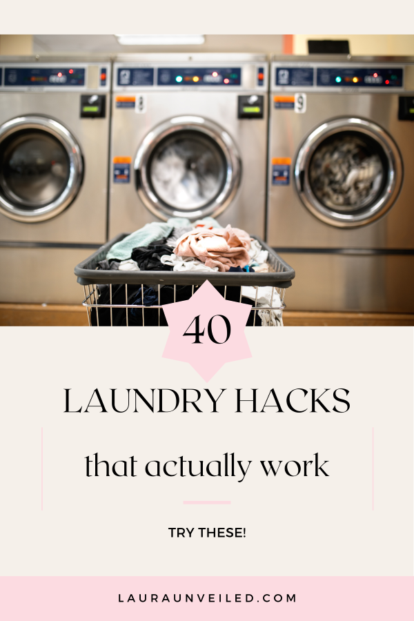 a pin that says in a large font useful laundry hacks
